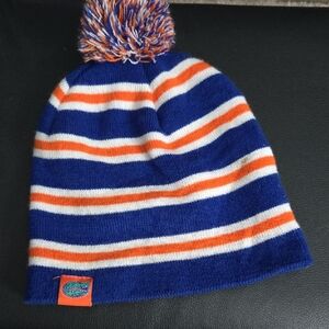 Striped Blue and Orange Kids Beanie